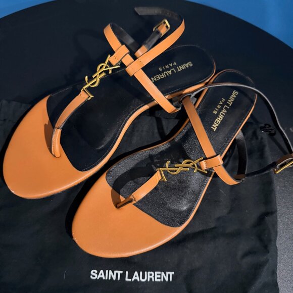 YSL Camel Sandals 8 - Picture 2 of 7